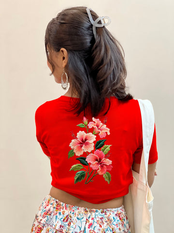 Half Sleeve 3D-2Print Blouse