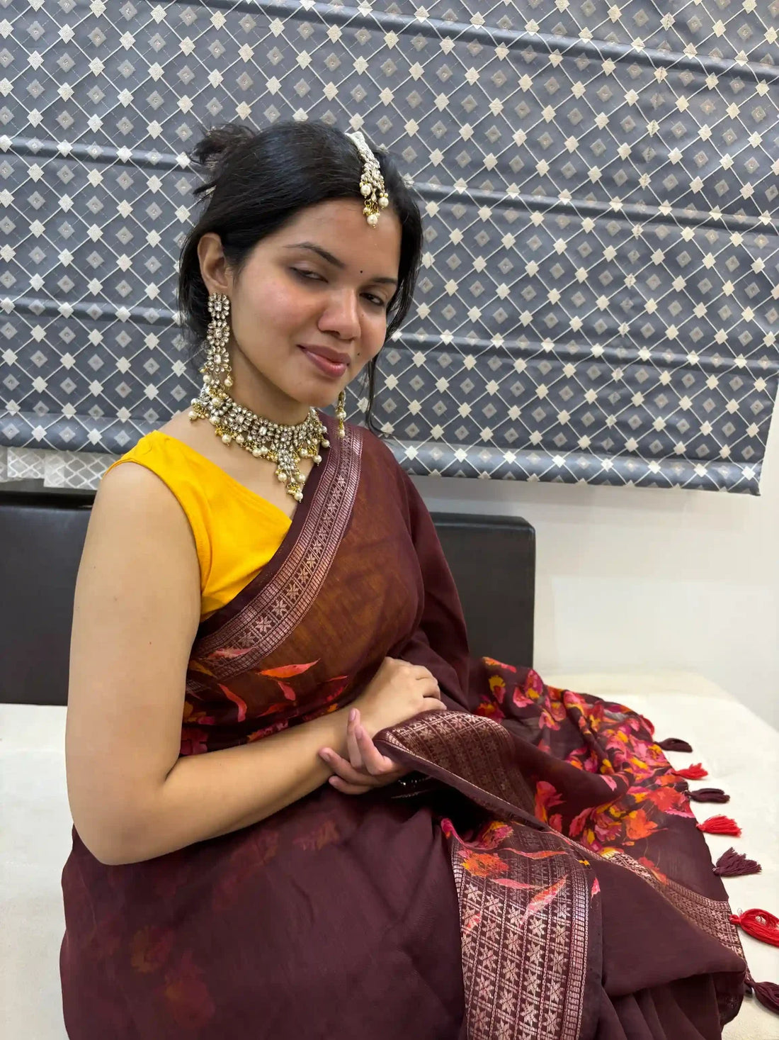 Genda phool stretchable cotton blouse