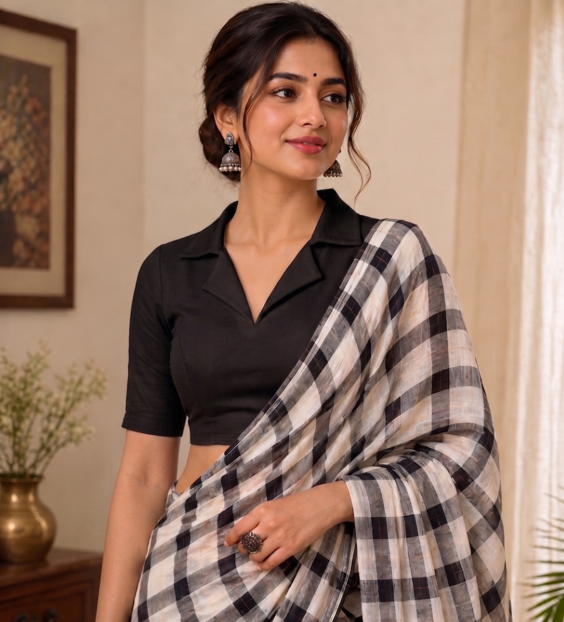 Half Sleeve Collar Blouse