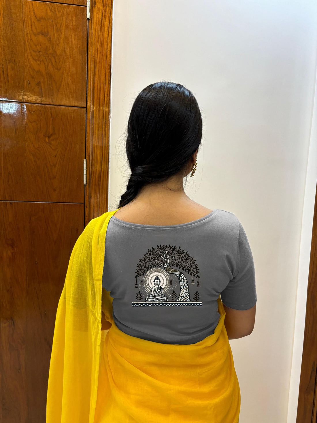 Buddha  Tree Half sleeve blouse