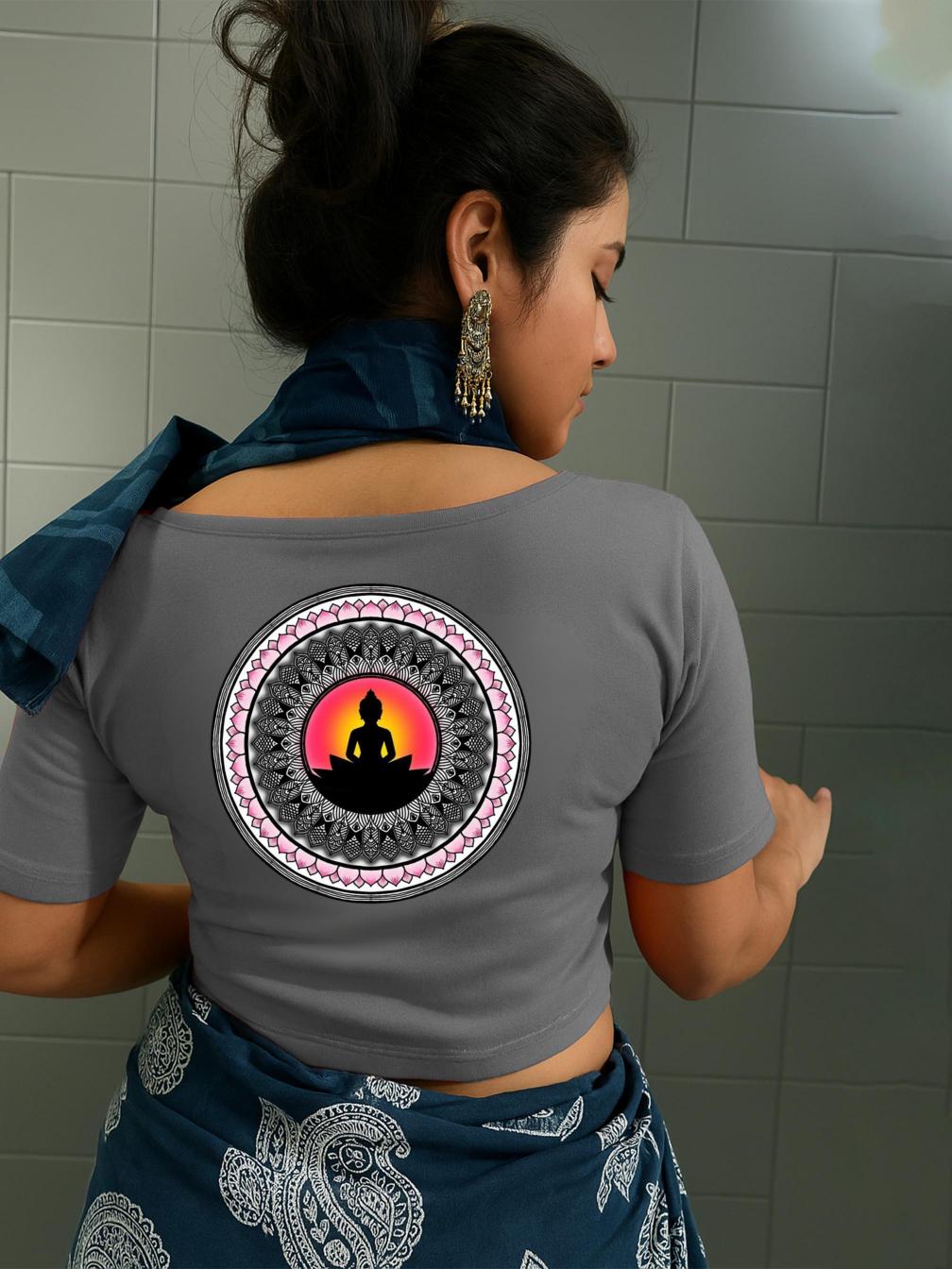 Circle Buddha Half Sleeve Blouse