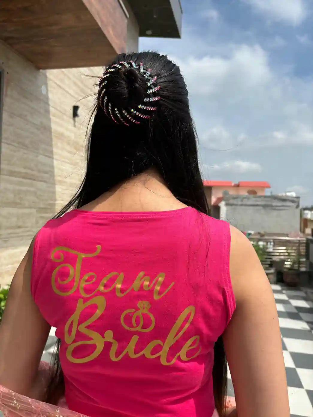 team bride pk stretchable blouse