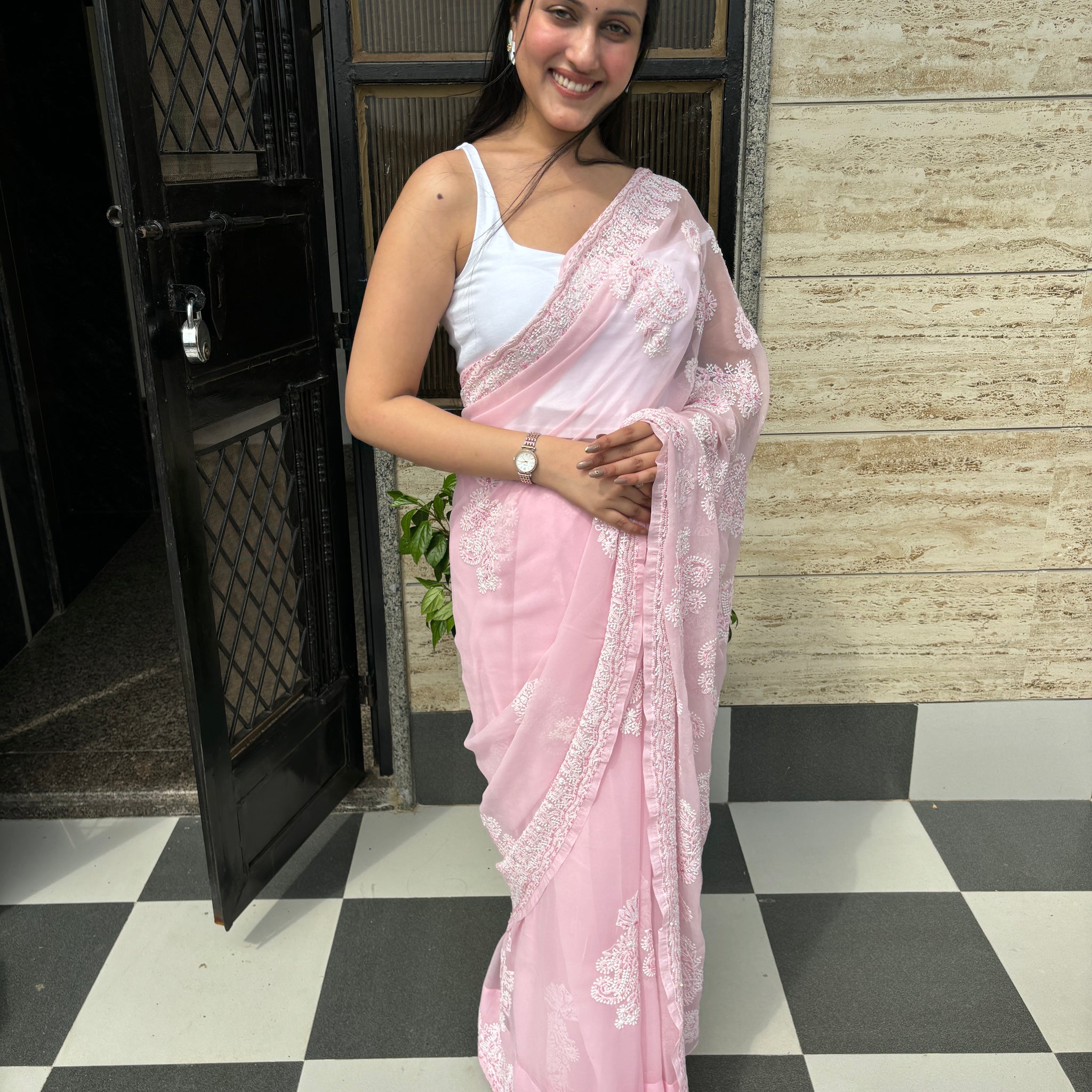 sleeve less wt stretchable cotton blouse