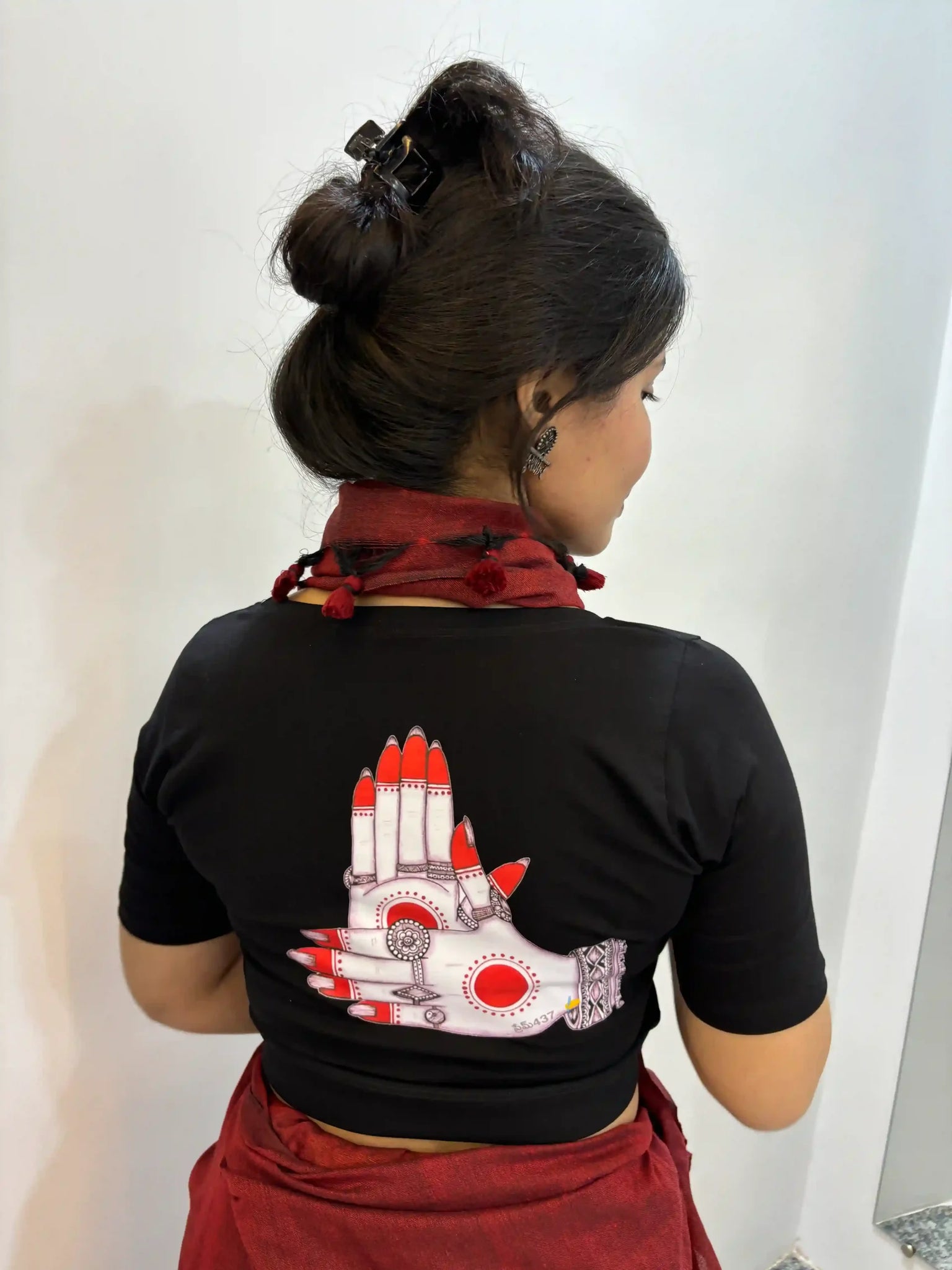 mehndi hand  stretchable cotton blouse