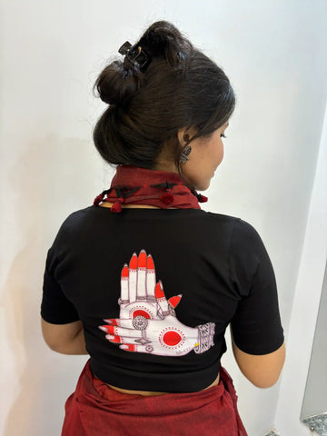 mehndi hand  stretchable cotton blouse