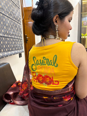 Genda phool stretchable cotton blouse