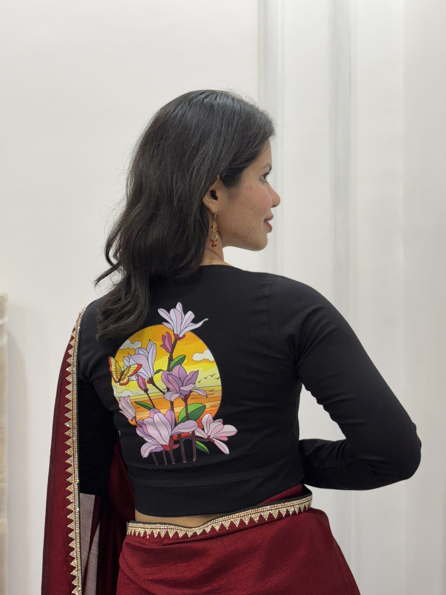 landscape Stretchable cotton blouse