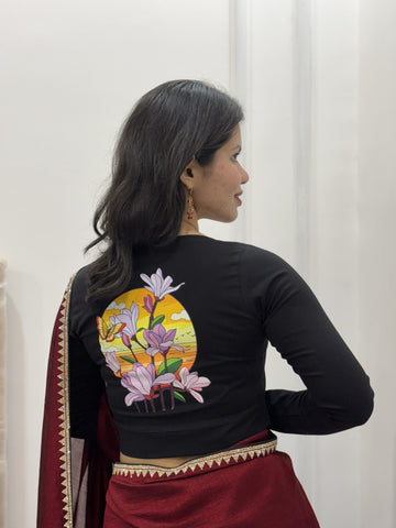 landscape Stretchable cotton blouse