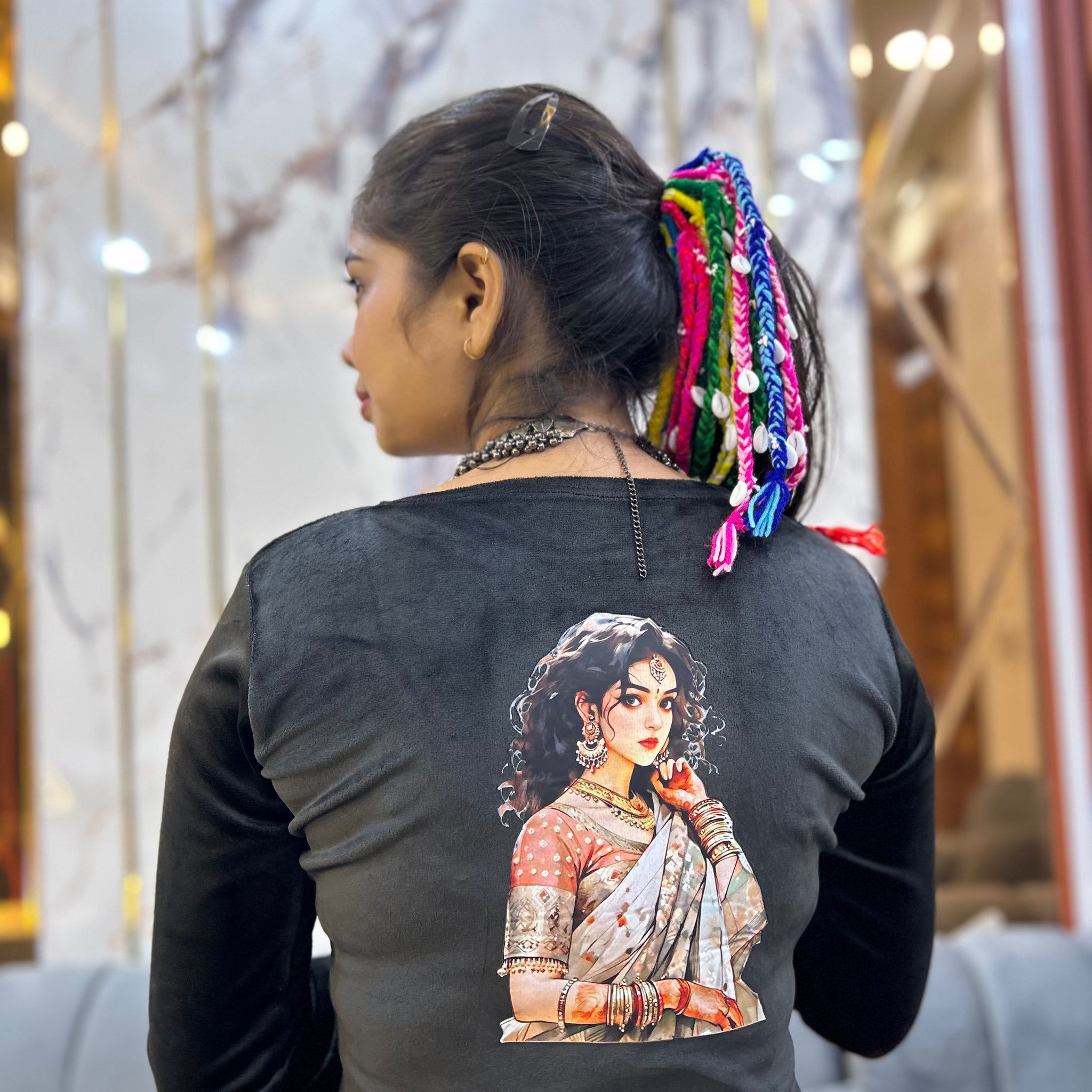 beige girl stretchable cotton blouse