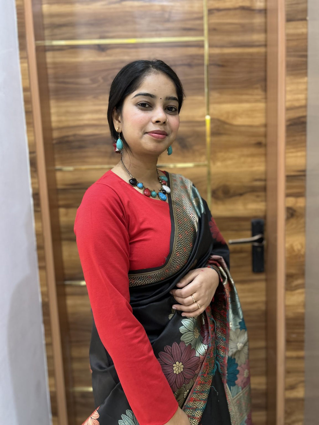 madhubani multiface Stretchable cotton blouse