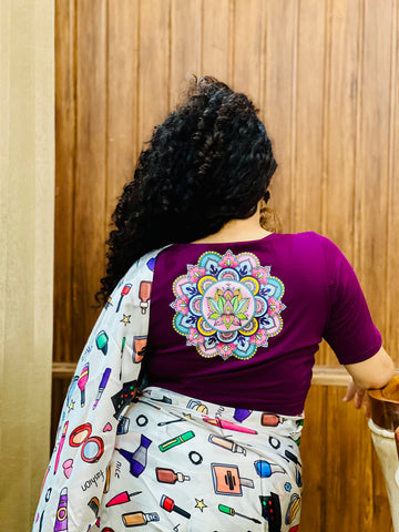 Multi Lotus Half Sleeve Blouse