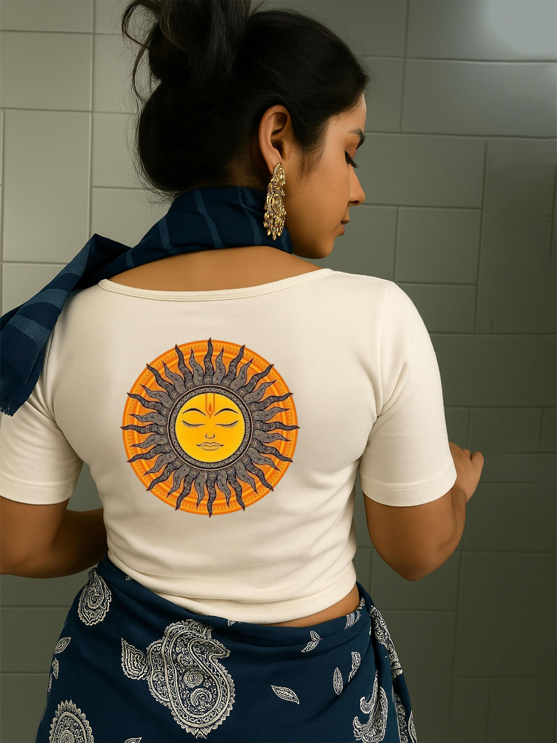 Sun Print Half Sleeve blouse