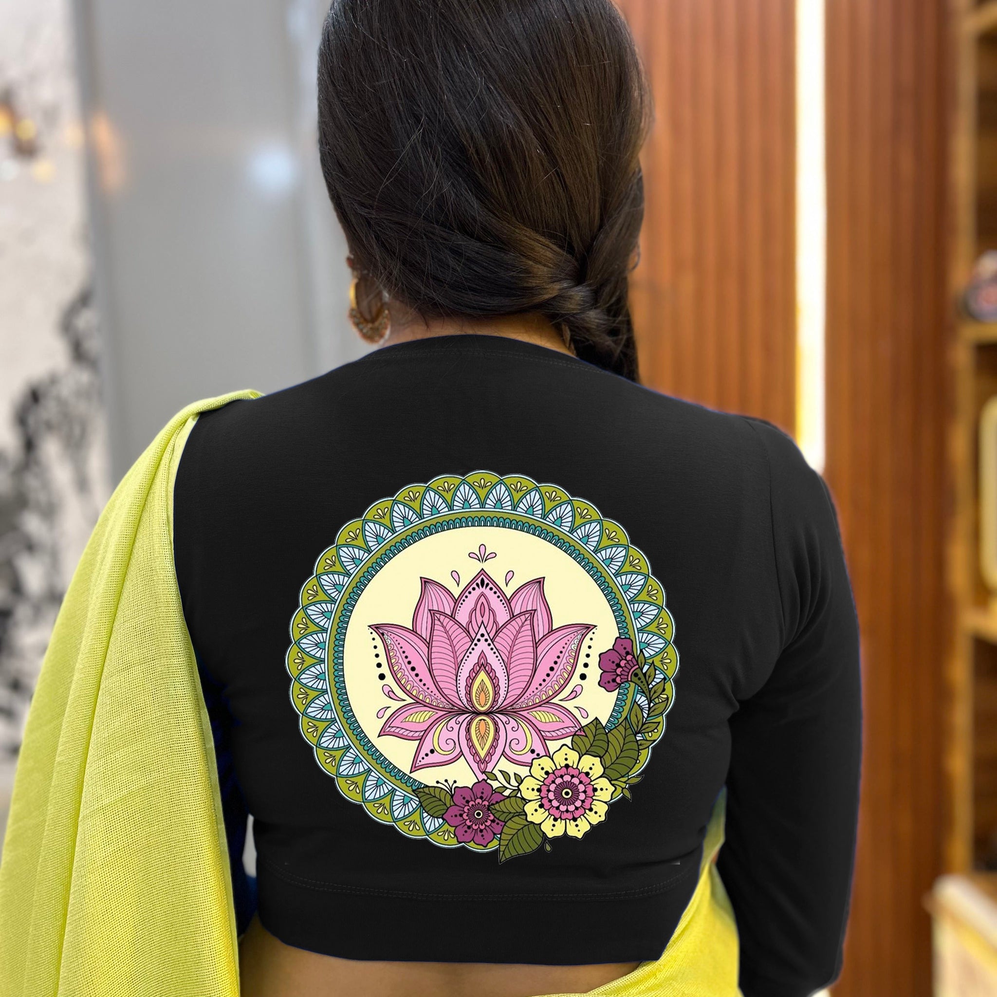 lotus stretchable cotton blouse