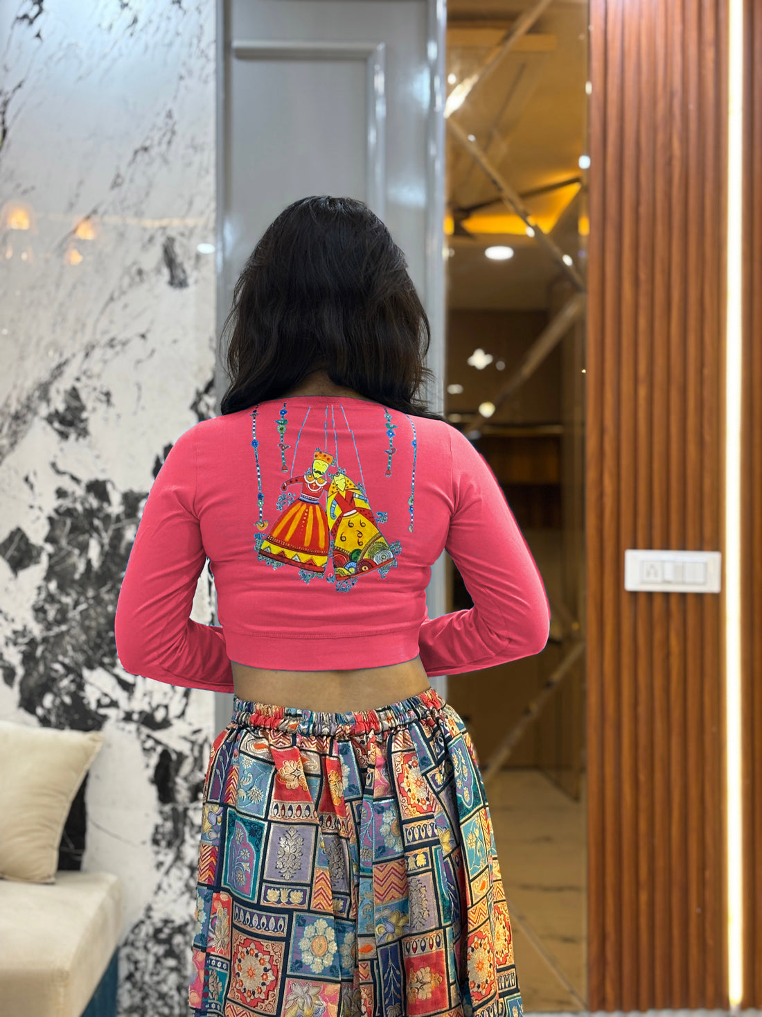 king queen puppet  stretchable cotton blouse