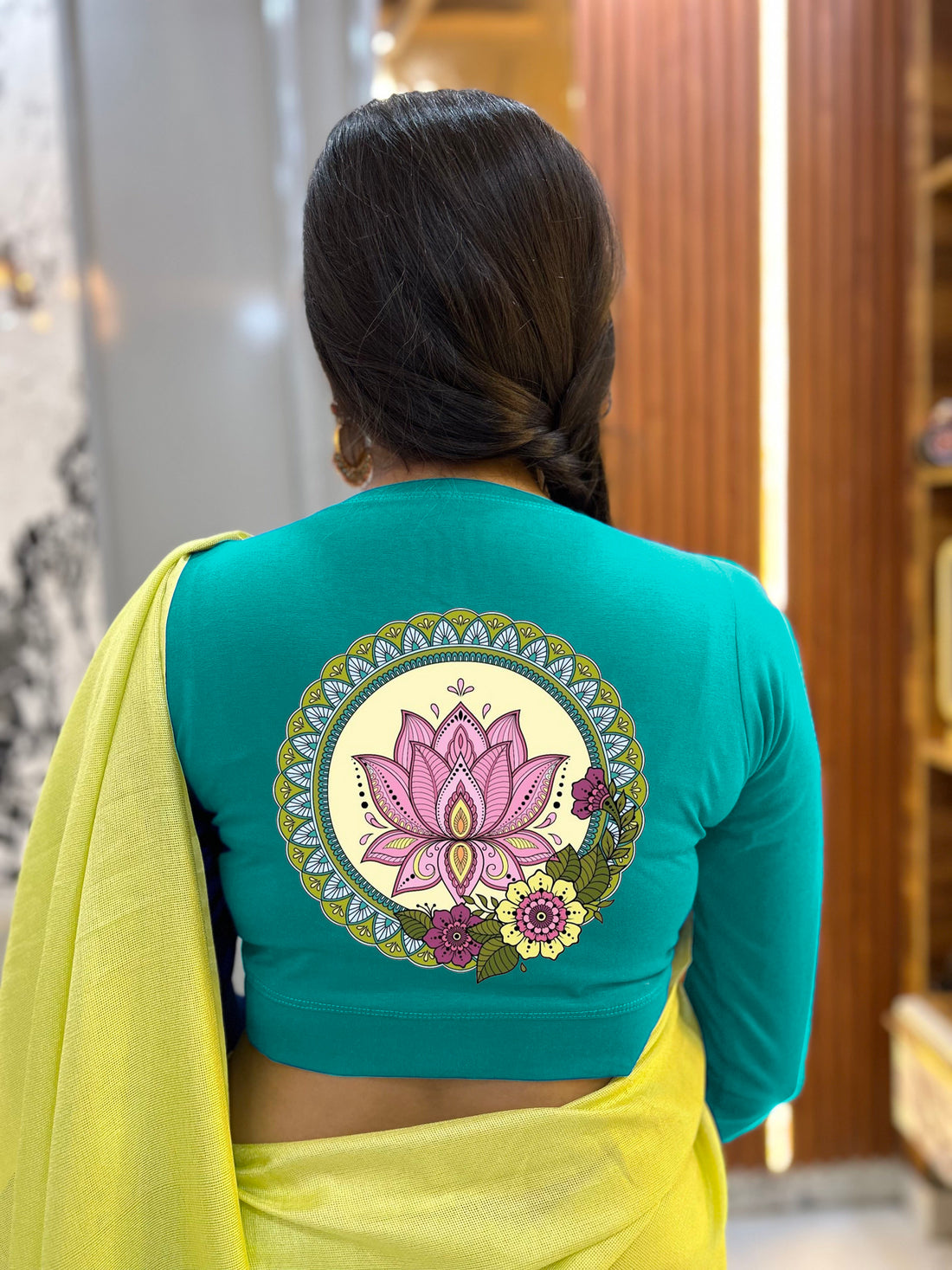 lotus stretchable cotton blouse