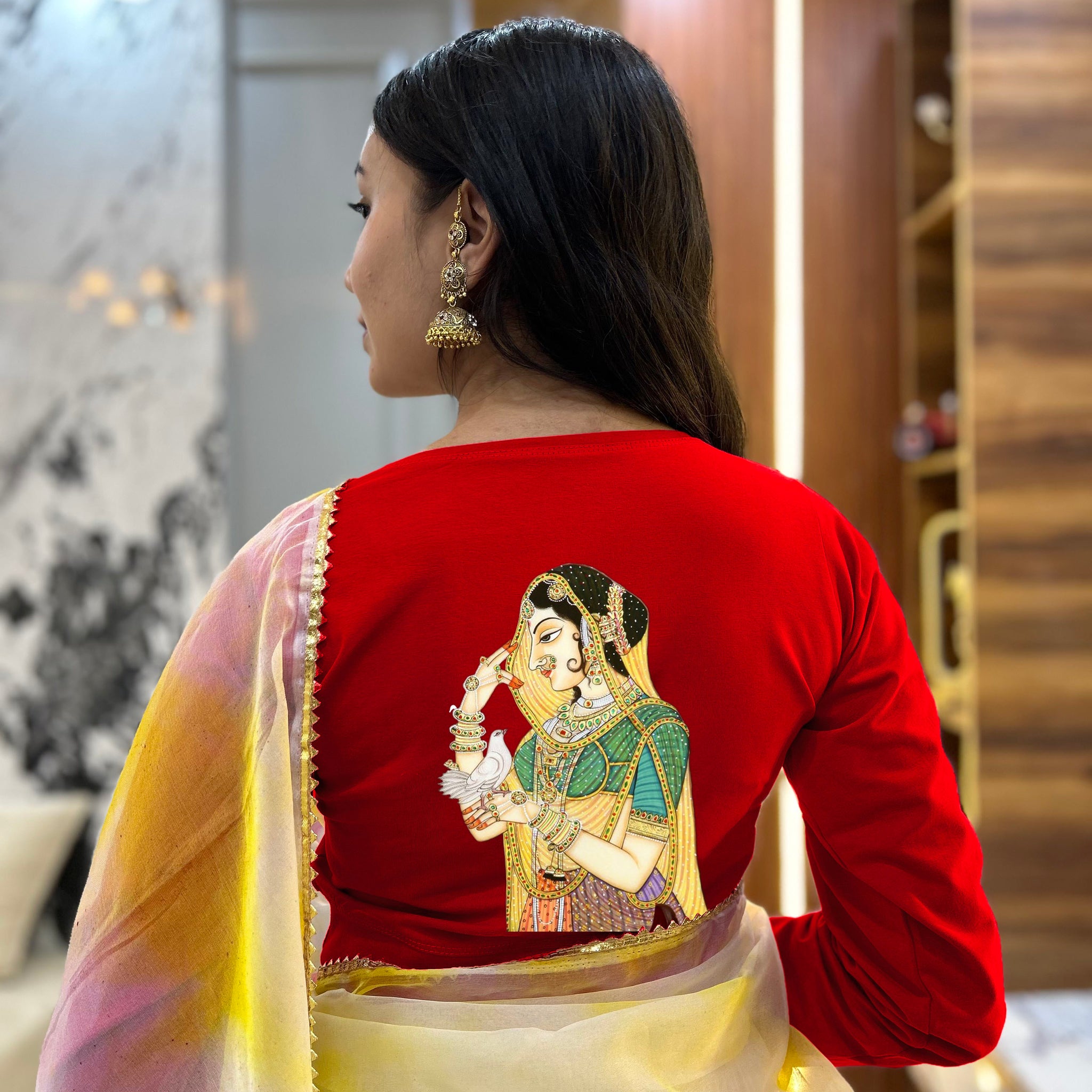 kalamkari queen stretchable cotton blouse