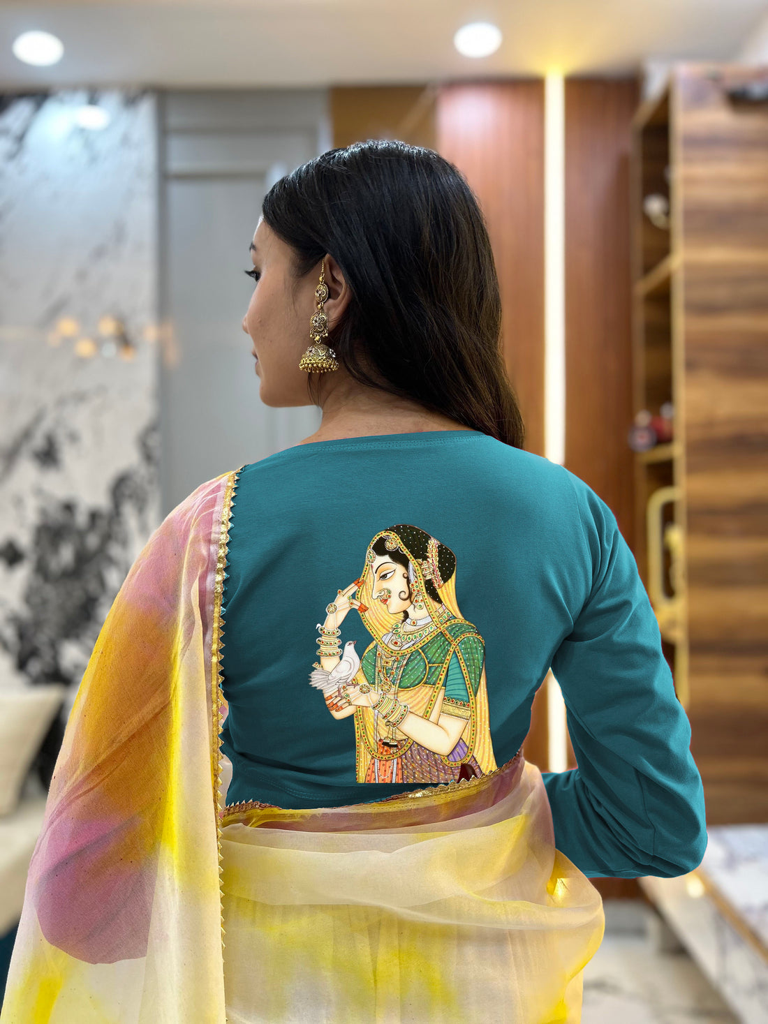 kalamkari queen stretchable cotton blouse
