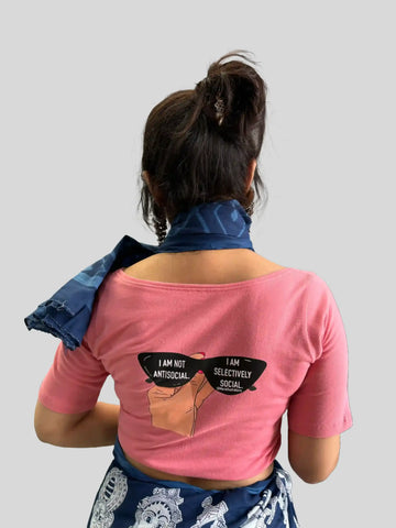 Antisocial Half Sleeve Blouse