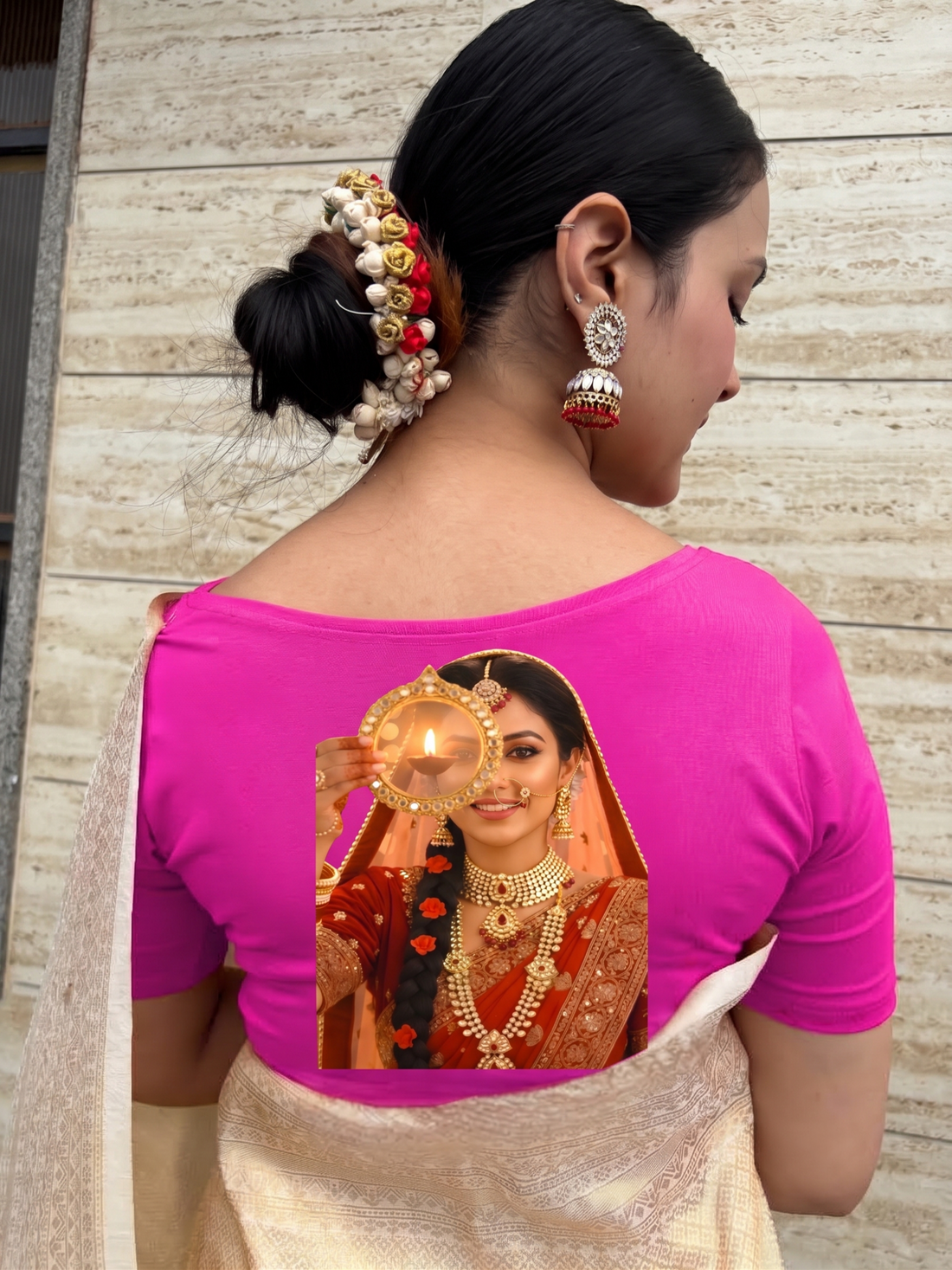 Half Sleeve Karvachauth Blouse Design 101